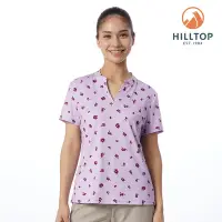 在飛比找Yahoo奇摩購物中心優惠-HILLTOP山頂鳥 印花POLO衫 女款 紫｜PS14XF