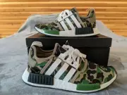 Adidas NMD R1 x A Bathing Ape Olive Camo 2016 BA7326 US9.5 UK9 Boost