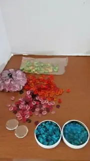Lot of GLASS STONES / PEBBLES and BLue GLASS FRAGMENTS