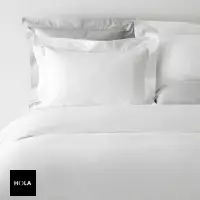 在飛比找momo購物網優惠-【HOLA】純棉素色床被四件組雙人 白