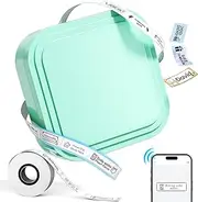 Label Maker Machine with Tape, Mini Label Printer Wireless Labeler Machine with Bluetooth, D32 Sticker Small Label Maker for Phone & Tablet, Portable Label Printer for Home, School, Office (Green)