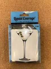 New Liquid Courage Flasks-Dirty Martini. 6Oz Stainless Stl Vinyl Wrap Screw Top
