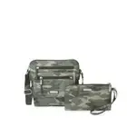 NWT BAGGALLINI Women's Escape Crossbody with RFID Wristlet Olive Camo Set 2 Pcs