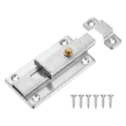 Door Latch Sliding Lock Barrel Bolt for Bathroom Toilet Door Silver Tone