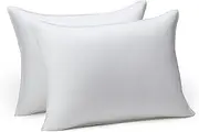 Amazon Basics Down Alternative Bed Pillows, Medium Density for Back and Side Sleepers - Standard, 2-Pack,white
