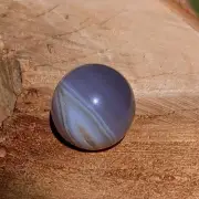 AGATE MARBLE SPHERE, 20MM BLUE AGATE QUARTZ CRYSTAL, URUGUAY AGATE MARBLE
