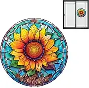 Sunflower Wall Decals Removable | Spring Window Clings for Glass Door - Flexible Electrostatic Floral Glass Door Film for Outdoor Warning Sticker