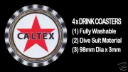 4 x CALTEX AUSTRALIAN PETROL ADVERTISING LOGO, DRINK COASTERS - Fully Washable