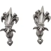 Set of 2 Fleur de Lis Gun Sword Knife Weapon Wall Mount Display Holders Hangers