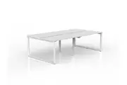 OL Anvil 4-User Double Sided Workspace White Top with White Frame