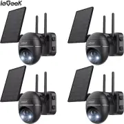 Security Camera 2K Wi-Fi Wireless Outdoor Night Vision CCTV With Solar Panel