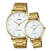 在飛比找momo購物網優惠-【CASIO 卡西歐】對錶系列 送禮首選 甜蜜情人不鏽鋼石英