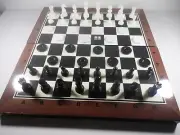 51cm Chess Game Set Large Wooden Chess Board 3in1 Checkers Backgammon Tavli