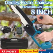 Cordless 8'' Electric One-Hand Wood Cutting Saw Chainsaw With Battery & Charger