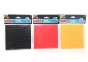 Make-It Blocks 5''x5'' Base Plate Lot (3) Red, Orange, Black-Compatible W/ Lego.