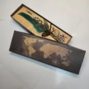 Vintage Feather Quill Pen W/Tips Dolin Youpin WorldMap Original Box *Read Please
