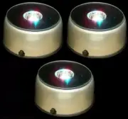 3 x 3D Laser crystal ROTARY 4 Color 3 Inch Light Stand Bases Great Price