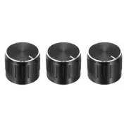 3pcs Potentiometer Knob Knurled Shaft Black 21mmx17mm Volume Control Knob