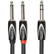 Roland Black Series 1/4" TRS Plug to Two 1/4" Plug Interconnect Y-Cable (5')