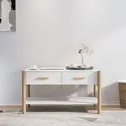 Coffee Table White 82x48x45 cm Engineered Wood,Classic and Practical Coffee Table with Ample Storage Space for Living Room Furniture Accent Furniture, Accent Coffee Tables