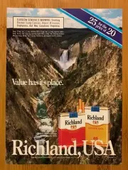 1987 Richland USA Cigarettes Vintage Print Ad/Poster Retro 80s Pop Art Decor