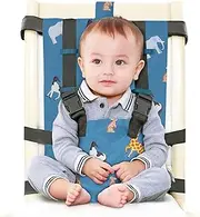Gogokids Portable Fabric Highchair Baby Easy Seat - Toddler Table Harness Foldable Children Travel Booster Seat for Any Chair with Backrest, Washable Safety Strap for Highchairs and On-The-go Dining