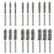 18pcs Wire Bore Brush Set with 1/4" Hex Shank for Power Drill - 6 Size (8/10/...