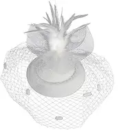 [Hiliby] and Tea Pillbox Women Fascinators Headwear Hat for Girls Party Hat Cocktail Headband Hairband Women
