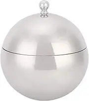 Yosoo Ice Bucket Stainless Steel Spherical Double-layer Ice Bucket with Cover for Wedding Parties
