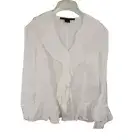 NWT RALPH LAUREN BLACK LABEL Womens White Ruffle Front Classic Top Blouse $798