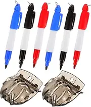 BCOATH 1Set Golf Ball Marker Alignment Tool Durable Golfing Ball Stencil Kit with Spring Clips Markers for Precise Ball Drawing and Practice Golf Accessory for All