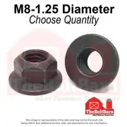 M8-1.25 Class 10 Hex Flange Top Lock Nuts Phos & Oil Coarse Thread (Pick Qty)
