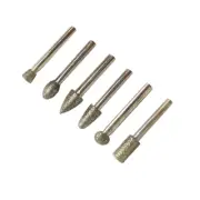1/4" Shank Coarse Diamond Burr Set 60 Grit Grinding Bits for Stone Engraving, En