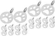 COHEALI Sets Create Your Own Jewelry Dog Paw Charms Stainless Steel Hollow Pendants for DIY Craft Pcs