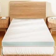 3 Inch Memory Foam Mattress Topper,Cot Size Foam Bed, Mattress Topper for Back Pain, Cooling Gel Bed Topper for Sleeper Sofa, Dorm, RV,Camper,75"*30",White