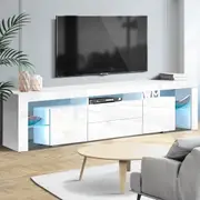 200CM LED Entertainment Unit in White Gloss