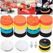 22pcs 3" Buffing Waxing Polishing Sponge Pads Drill Kit Set For Car Polisher AUS