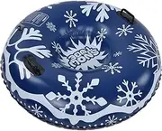 Inflatable Ski Circle Winter PVC Handle Cold Resistant Fast Slide Skiing Accessories for Snow Tubing Family Fun