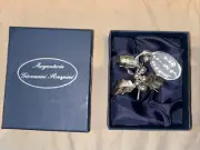 RARE Argenterie Giovanni Raspini Sterling Brooch Leaves & Fruit Grapes Mistletoe