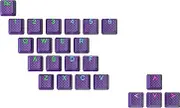Ranked Rubber Keycap Set | Double Shot Translucent | OEM Profile for Mechanical Gaming Keyboard (Dark Purple, 23 Keys)