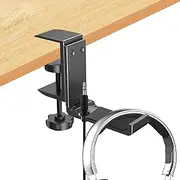 Aluminum Headphone Stand Hanger Foldable,Headphone Holder,Headset Holder with Cable Clip Clamp Hook Under Desk, Save Your Space While Working & Gaming