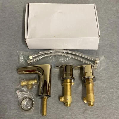 Signature Hardware Pagosa Widespread Waterfall Faucet - Polished Brass