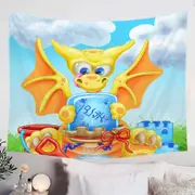 Cute Yellow Dragon for Kids Tapestry