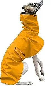 UOSIA Dog Warm Jacket Waterproof Whippet Coat Winter Adjustable Greyhound Clothes Cold Weather Warm Fleece Clothes Italian Greyhound Clothes for Medium Large Dogs（Yellow,5XL）