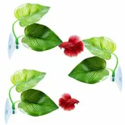 Swaying Double-Leaf Fish Tank Betta Fish Leaf Pads (3 pads)