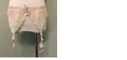 EMPIRE GARTERBELT PASTEL PINK BRIGHT GARTER BELT M MEDIUM MED LINGERIE U.S. MADE