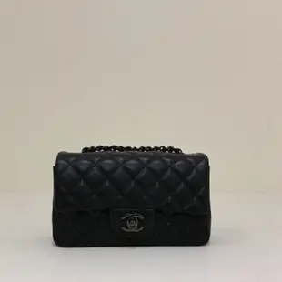 Chanel Mini Coco 20 菱格紋 小羊皮 So Black《精品女王全新&二手》