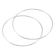 160mm(6.3") OD Metal O Ring Non-Welded Craft Hoops for DIY Silver Tone 2pcs