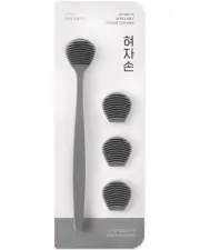 Korean Tongue Scraper with 3 Replaceable Heads - 100% BPA Free TPE Tongue Cle...