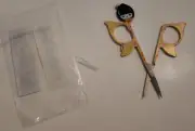 Decorative Scissors Stainless Painted Feminine Eyebrow Pedi Mani Yellow Floral